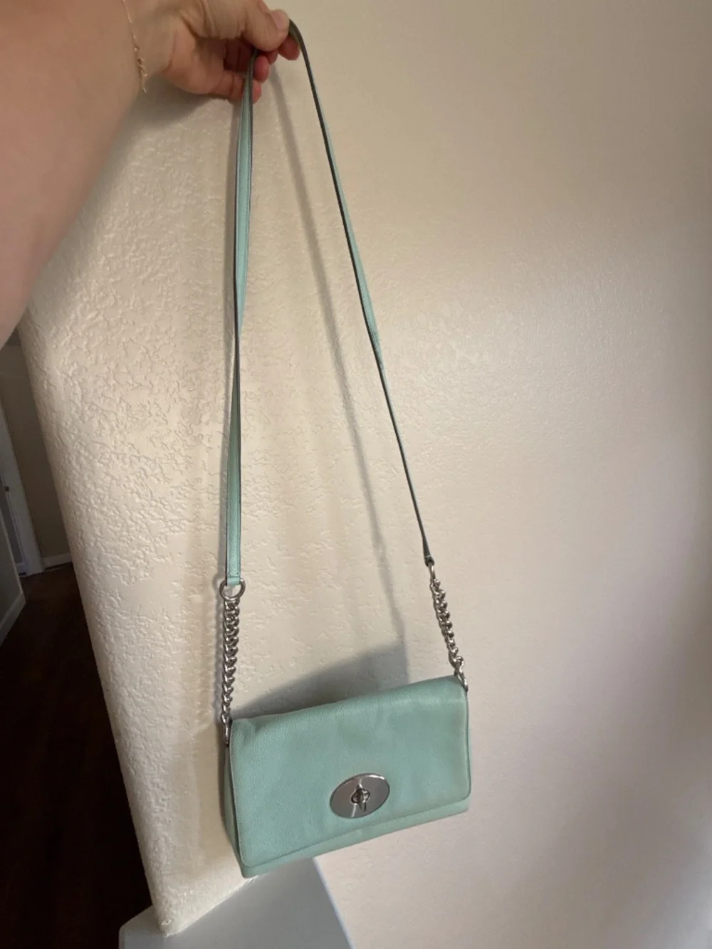 Coach crossbody or shoulder purse in sea foam green